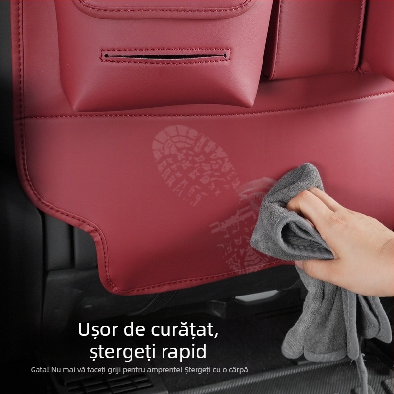Organizator pentru spatele scaunului auto – All-Season, textură piele Nappa, montat în mașină, protecție împotriva murdăriei și a loviturilor cu piciorul