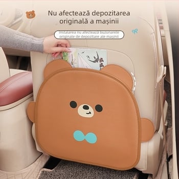 Protecție pentru spatele scaunului auto, stil cartoon, pentru toate sezoanele, piele, model urs panda iepure, fără umplutură