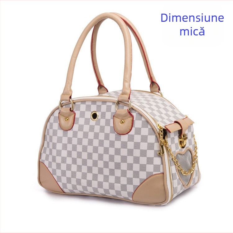 Geantă de călătorie pentru animale de companie, anti-strângere, pentru câini și pisici, material PU, capacitate 8 kg, duritate medie
