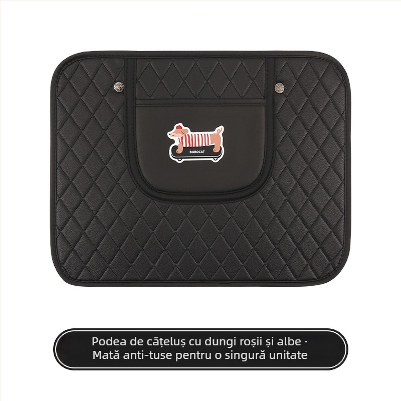 Protecție pentru spătarul scaunului din spate al mașinii, cu design dachshund – pentru toate anotimpurile, material PU, umplere burete, marca Cow mom craft