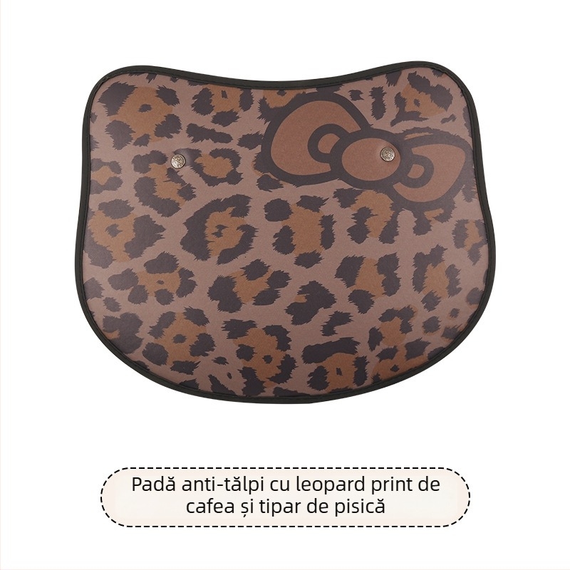 Protecție pentru spatele scaunului auto pentru copii – imprimeu leopard, fundă inimă, anti-murdărire și anti-frecare (Brand: Cow mom craft; Material: PU; Umplutură: burete; Tip: Toate sezoanele)