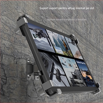 Suport pentru tabletă din aliaj de aluminiu, montat pe perete, anti-furt, rotativ, pentru iPad și dispozitive Apple (AT100)