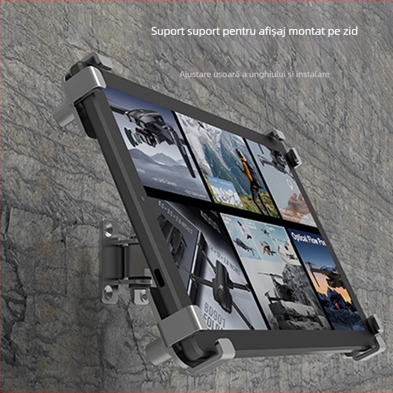 Suport pentru tabletă din aliaj de aluminiu, montat pe perete, anti-furt, rotativ, pentru iPad și dispozitive Apple (AT100)