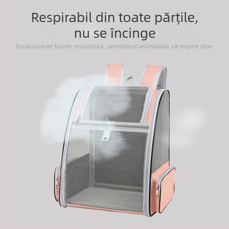 Rucsac pentru animale de companie pentru pisici și câini, design capsulă spațială, interior spațios, material: Dragon Dance țesătură + plasă anti-prindere, rigiditate medie
