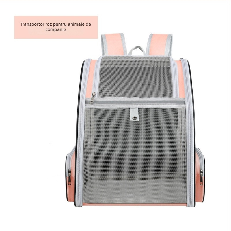 Rucsac pentru animale de companie pentru pisici și câini, design capsulă spațială, interior spațios, material: Dragon Dance țesătură + plasă anti-prindere, rigiditate medie