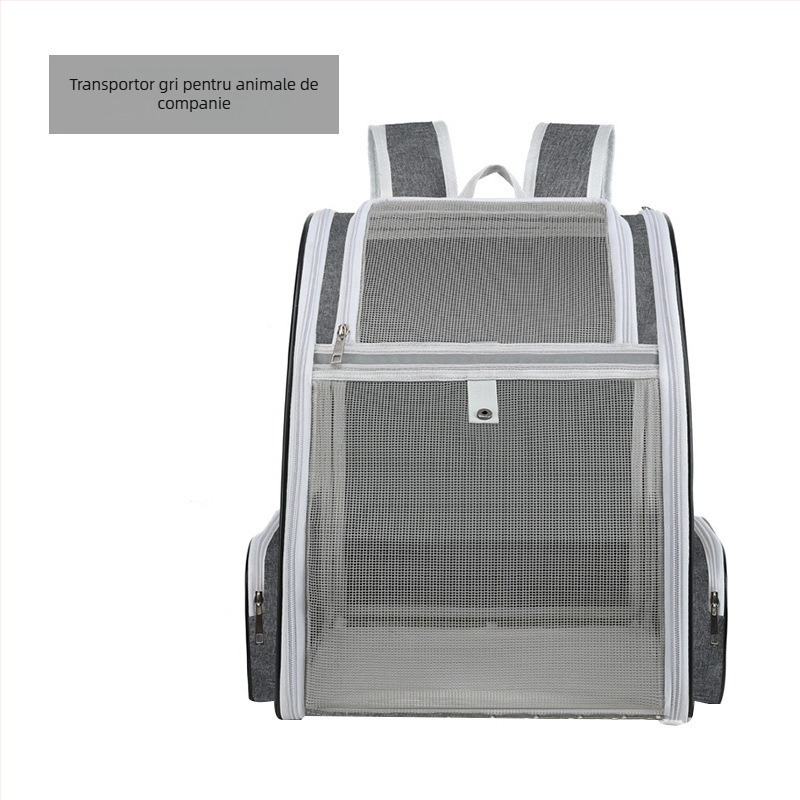 Rucsac pentru animale de companie pentru pisici și câini, design capsulă spațială, interior spațios, material: Dragon Dance țesătură + plasă anti-prindere, rigiditate medie