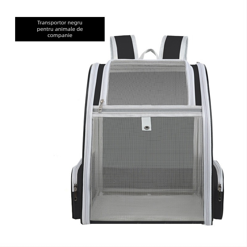 Rucsac pentru animale de companie pentru pisici și câini, design capsulă spațială, interior spațios, material: Dragon Dance țesătură + plasă anti-prindere, rigiditate medie