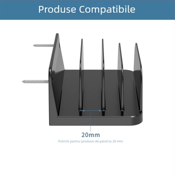 Suport de perete pentru stocare și încărcare pentru tablete și telefoane, design cu 4 sloturi, instalare cu șurub universal