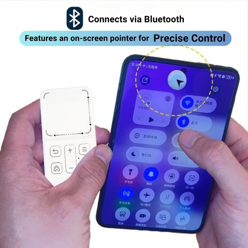 Telecomandă Bluetooth pentru smartphone pentru selfie, control tactil + buton, rază de 10 m, baterie 200 mAh, carcasă ABS, compatibil cu Android și iOS