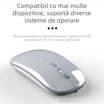 Mouse Bluetooth fără fir, reîncărcabil, silențios, dual-mode 5.0 pentru Apple, Android și Windows
