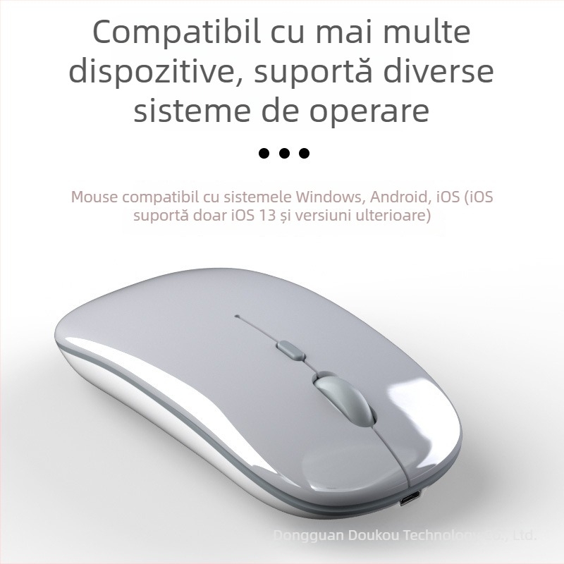 Mouse Bluetooth fără fir, reîncărcabil, silențios, dual-mode 5.0 pentru Apple, Android și Windows