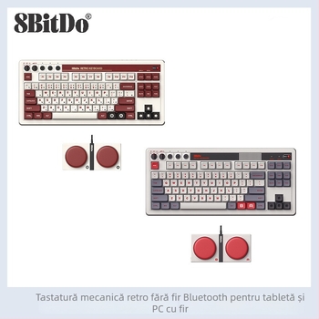 8bitdo Tastatură Mecanică Retro cu Bluetooth și conectivitate cablată — compatibil PC/Android, corp ABS, 1934 g