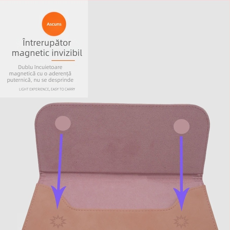 Husă de protecție pentru notebook cu închidere magnetică, piele PU, buzunar intern pentru laptop, rezistentă la apă și la șocuri, pentru notebook, tabletă și iPad
