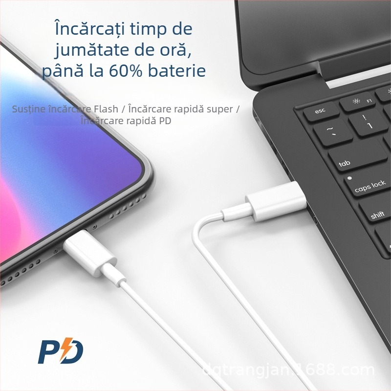 Trangjan cablu USB-C pentru date și încărcare – încărcare rapidă, lungime 0,5–1 m, cu un singur cap, material PC+ABS