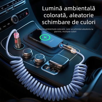Collar craftsman cablu date auto 4 în 1 retractabil cu Lightning, Micro USB și Type-C – încărcare rapidă PD, până la 240W, lungime 1–2 m, PVC
