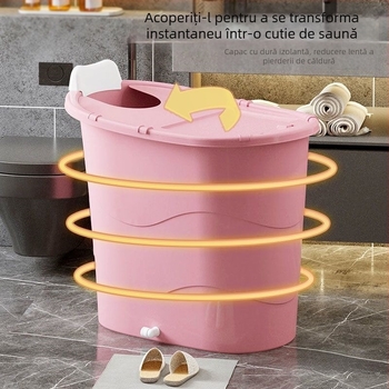 Cadă de baie din plastic pentru adulți - cadă pliabilă pentru picioare și găleată de baie pentru uz casnic