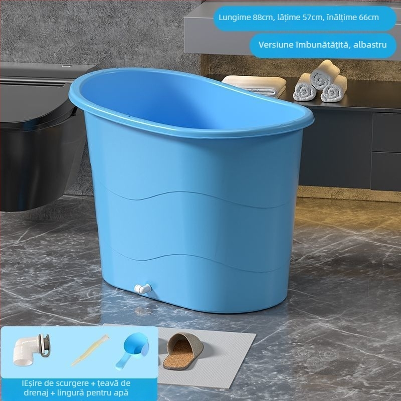 Cadă de baie din plastic pentru adulți - cadă pliabilă pentru picioare și găleată de baie pentru uz casnic