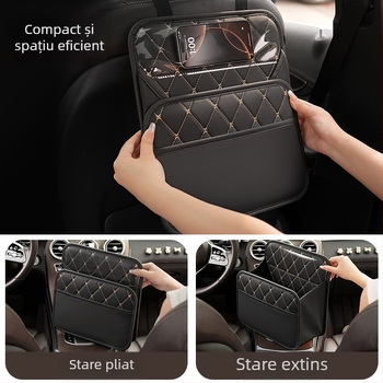 Sac de depozitare pentru dosul scaunului auto - piele, impermeabil, de agățat, cu mâner, personalizabil
