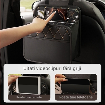 Sac de depozitare pentru dosul scaunului auto - piele, impermeabil, de agățat, cu mâner, personalizabil