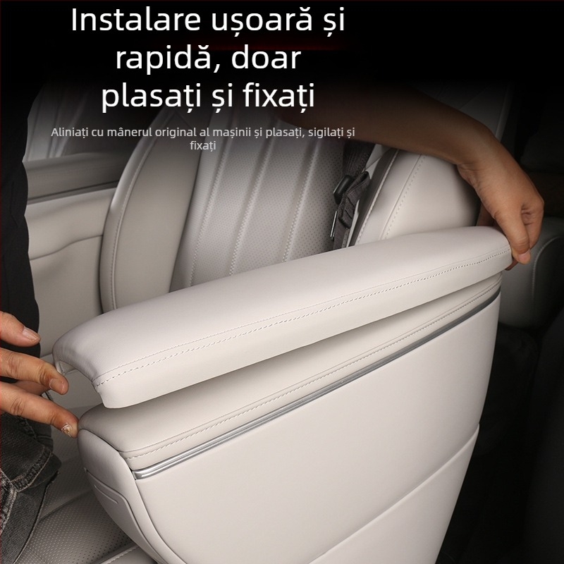 Husă pentru cotiera din interiorul mașinii, pentru rândul mijlociu, piele naturală, carcasă recondiționată, impermeabilă, compatibil cu Lantu Dreamer