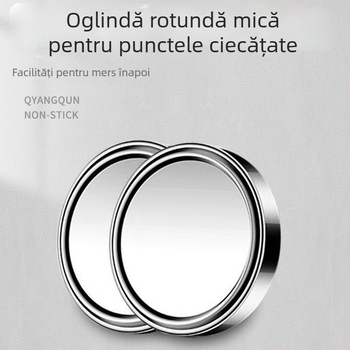 Oglindă retrovizoare auto Iron Dragon – formă rotundă, HD câmp vizual larg, oglindă pentru unghi mort, oglindă dublă 2 în 1