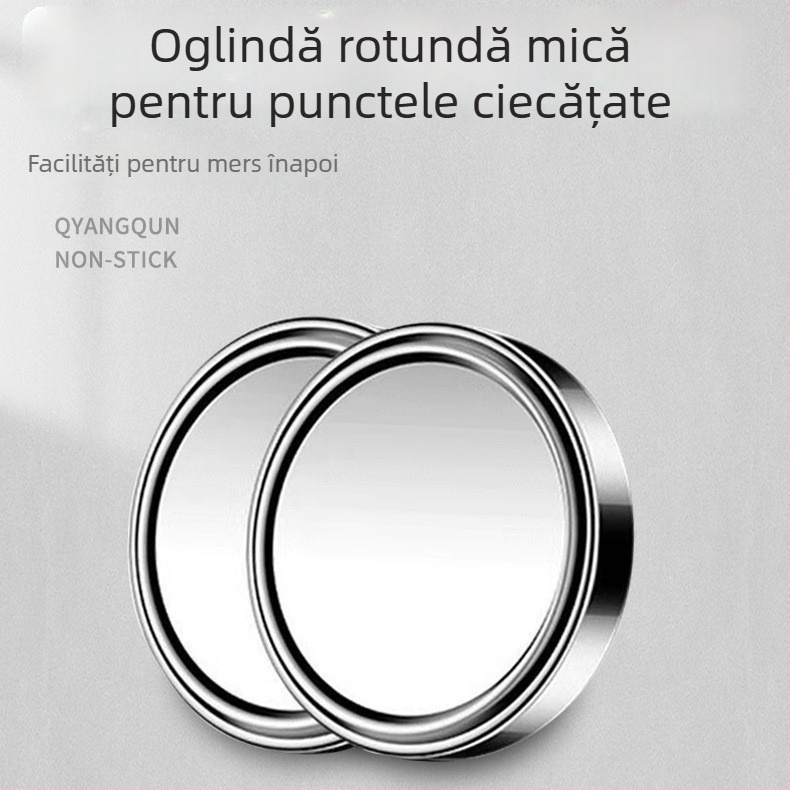 Oglindă retrovizoare auto Iron Dragon – formă rotundă, HD câmp vizual larg, oglindă pentru unghi mort, oglindă dublă 2 în 1