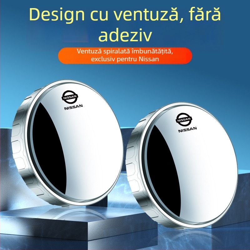 Oglindă retrovizoare rotundă – oglindă auxiliară, Jiacano, compatibilă cu Nissan Sylphy, Teana, Qashqai, Tiida, X-Trail