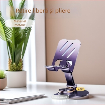 Suport de masă din metal pentru telefon și tabletă, portabil, rotativ și pliabil