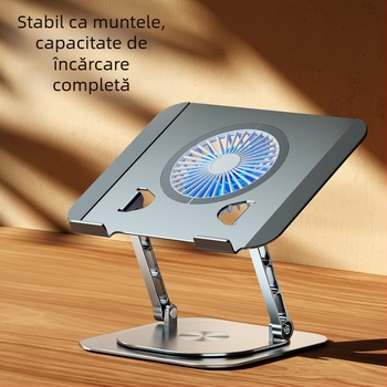 Suport Nuoxi pentru laptop, pliere rotativ, din aliaj de aluminiu cu silicon, model F3 — disipare căldură și suport reglabil, pentru laptopuri, tablete și telefoane