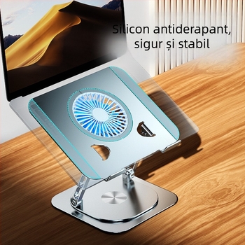 Suport Nuoxi pentru laptop, pliere rotativ, din aliaj de aluminiu cu silicon, model F3 — disipare căldură și suport reglabil, pentru laptopuri, tablete și telefoane