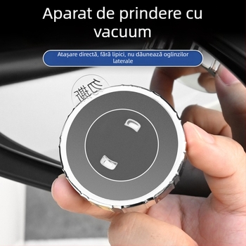 Oglindă retrovizoare auto, mică, rotundă, oglindă auxiliară pentru unghiuri moarte, cu ventuză 360° și unghi ultra-larg