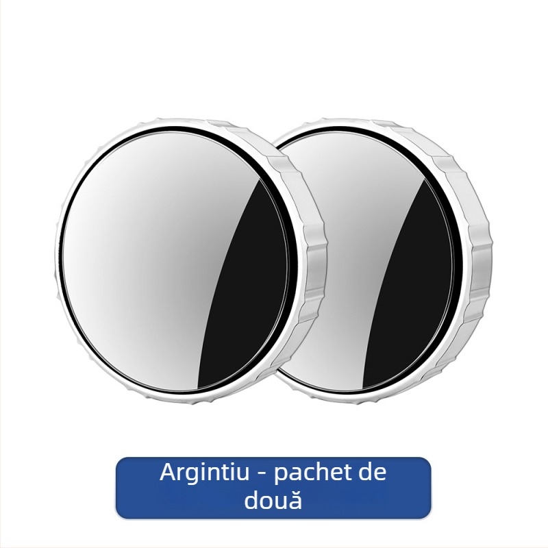 Oglindă retrovizoare auto, mică, rotundă, oglindă auxiliară pentru unghiuri moarte, cu ventuză 360° și unghi ultra-larg