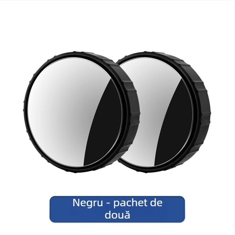 Oglindă retrovizoare auto, mică, rotundă, oglindă auxiliară pentru unghiuri moarte, cu ventuză 360° și unghi ultra-larg