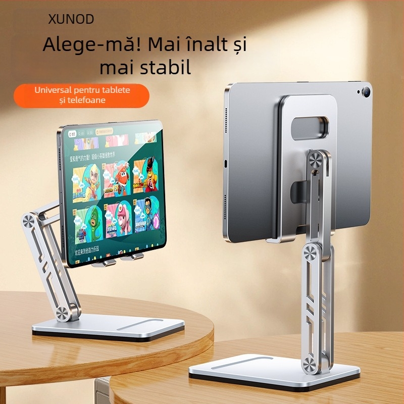 Suport pliabil pentru tabletă din aliaj de aluminiu, reglabil pe înălțime, pentru birou