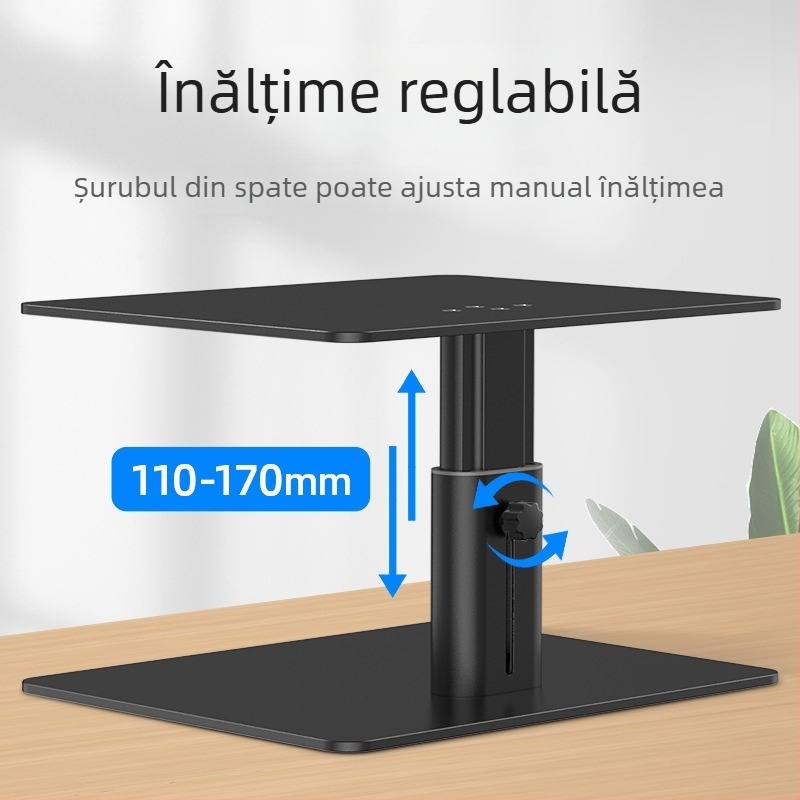 Suport monitor cu înălțare, din oțel aliat, model E6; greutate 2,59 kg; funcție de înălțare pentru birou mai sănătos