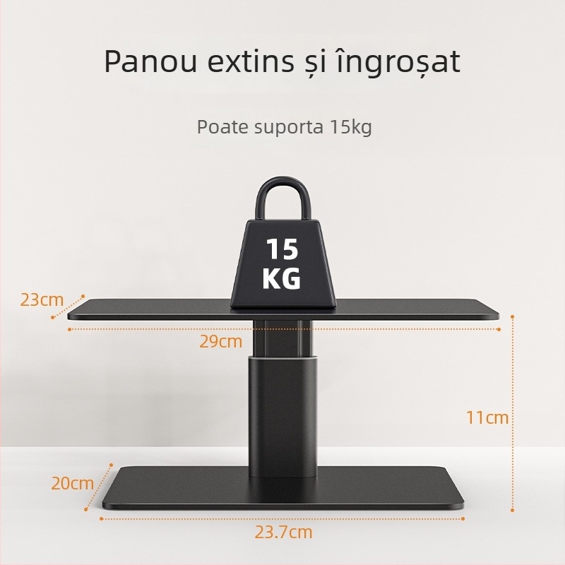 Suport monitor cu înălțare, din oțel aliat, model E6; greutate 2,59 kg; funcție de înălțare pentru birou mai sănătos