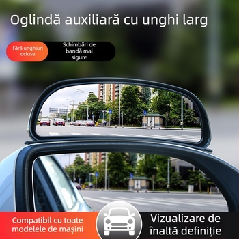 Oglindă retrovizoare pentru mașină, cu unghi larg de vizualizare, oglindă pentru unghi mort, unghi reglabil și oglindă auxiliară
