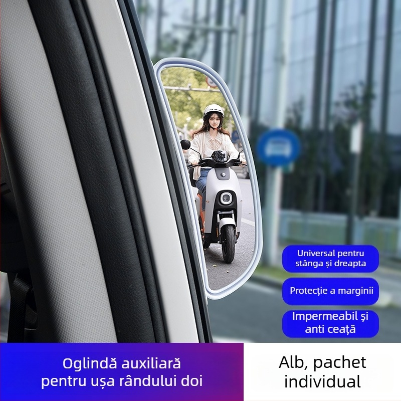 Oglindă retrovizoare pentru mașină, cu unghi larg de vizualizare, oglindă pentru unghi mort, unghi reglabil și oglindă auxiliară
