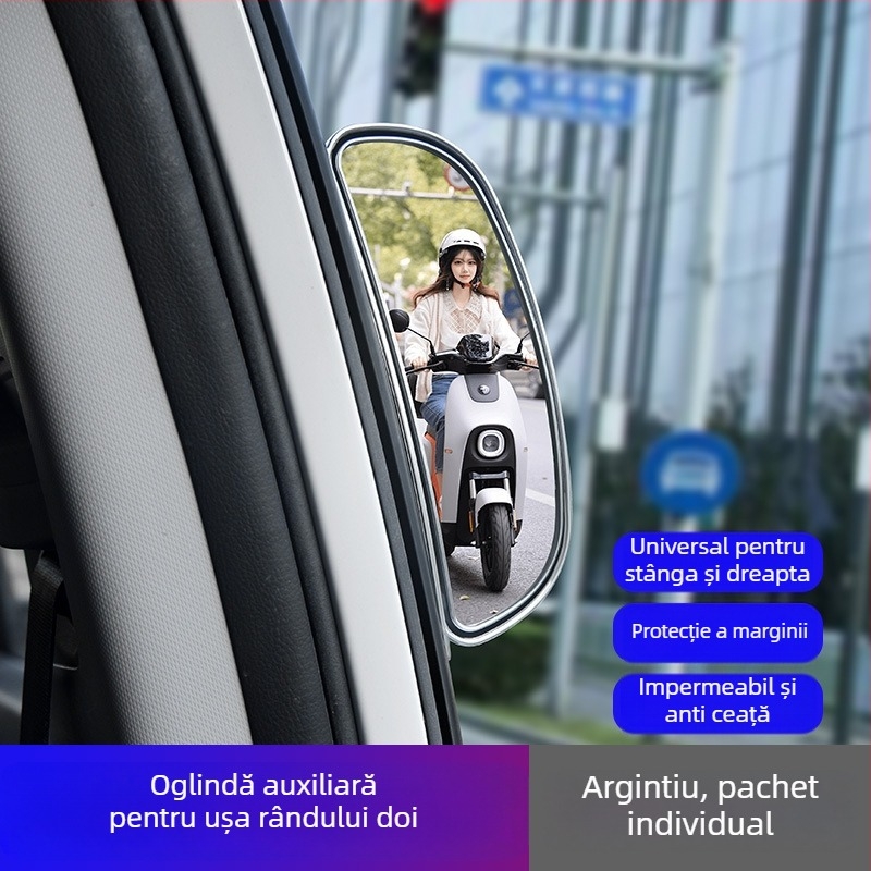 Oglindă retrovizoare pentru mașină, cu unghi larg de vizualizare, oglindă pentru unghi mort, unghi reglabil și oglindă auxiliară