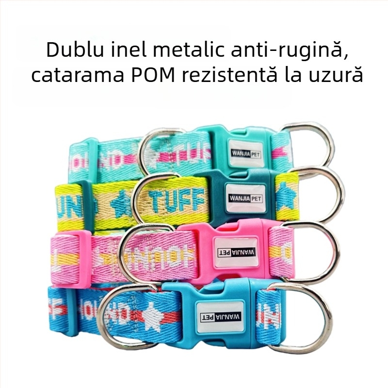 Guler de câine cu Space Cotton și nailon imitativ, căptușeală moale, potrivire universală, pentru toate sezoanele, Stil INS