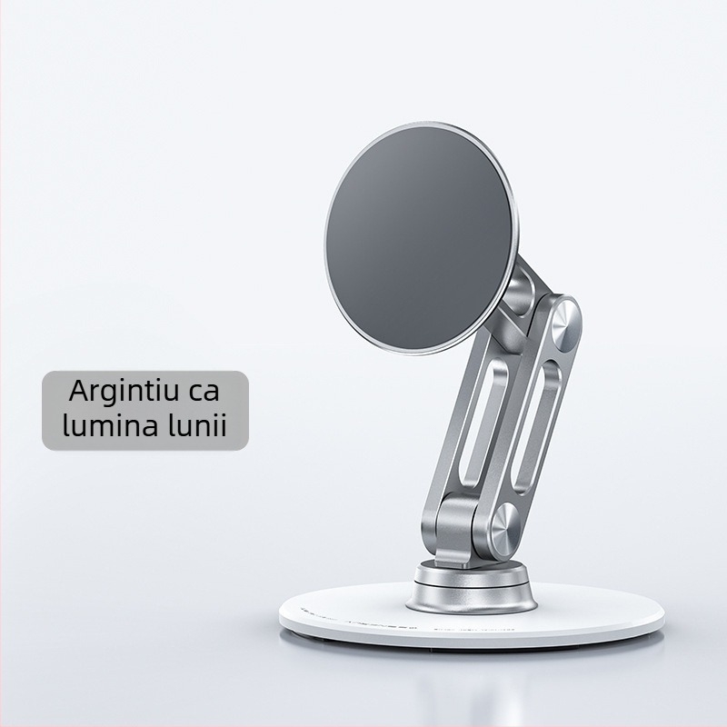 Stand pentru telefon mobil și tabletă, aliaj de aluminiu, rabătabil rotativ, model L08mini-C, compatibil cu generațiile iPad și iPhone