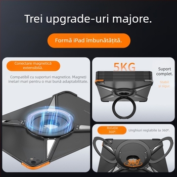 Suport pentru tabletă de 12,9 inchi, metalic, rotire la 360°, portabil, creativ, minimalist