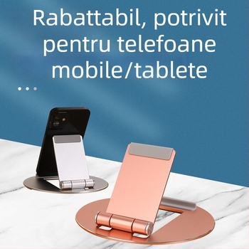 Suport pentru telefon din metal pliabil, de birou, model 015, compatibil cu tablete