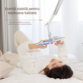 Suport rabatabil pentru marginea patului, cu canal ascuns, pentru iPad/tabletă și telefon mobil — construcție metal+plastic
