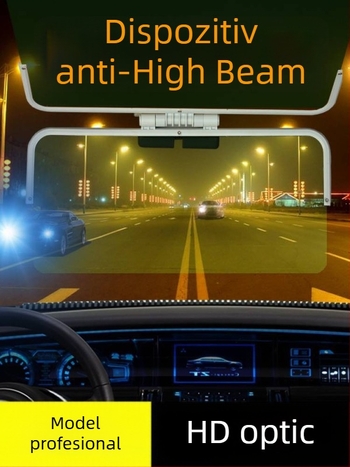 VIZOR AUTO Anti-Strălucire, Utilizare Zi-Noapte, Montaj cu Adeziv, Potrivire Universală