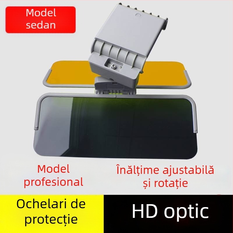 VIZOR AUTO Anti-Strălucire, Utilizare Zi-Noapte, Montaj cu Adeziv, Potrivire Universală
