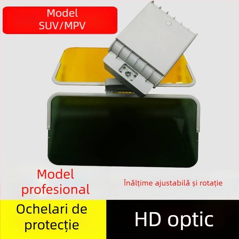 VIZOR AUTO Anti-Strălucire, Utilizare Zi-Noapte, Montaj cu Adeziv, Potrivire Universală