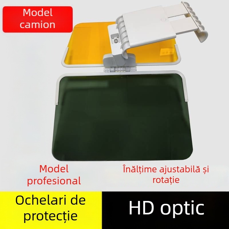 VIZOR AUTO Anti-Strălucire, Utilizare Zi-Noapte, Montaj cu Adeziv, Potrivire Universală