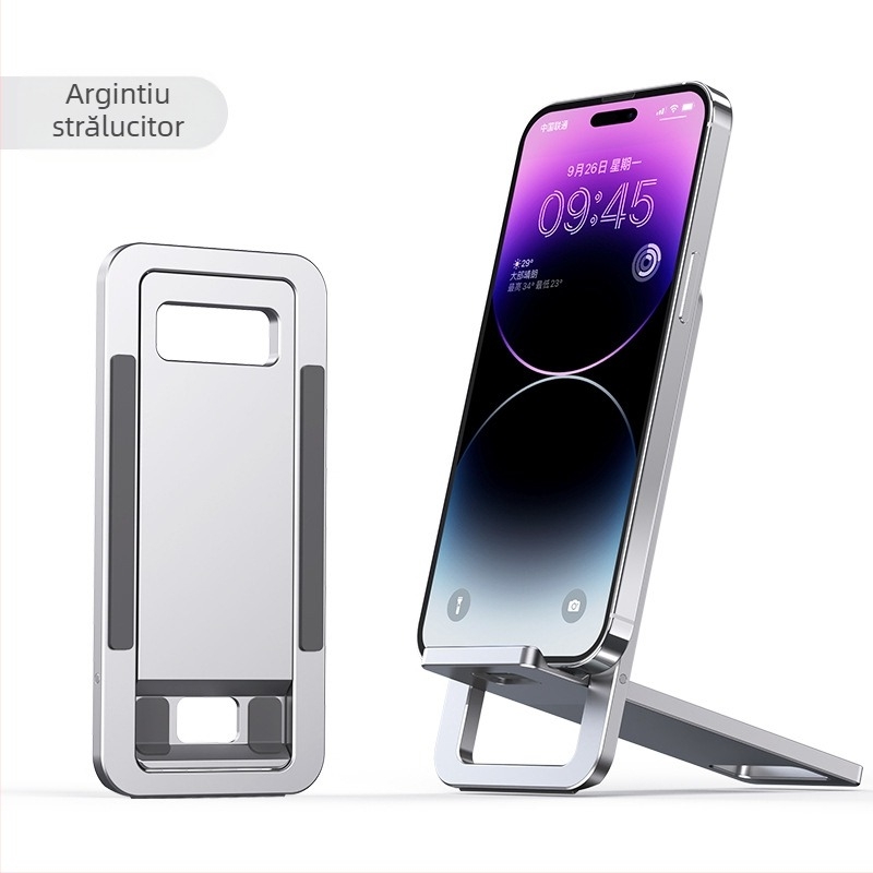 Suport de birou pentru telefon și tabletă, din aliaj de aluminiu, pliabil, portabil, reglaj continuu