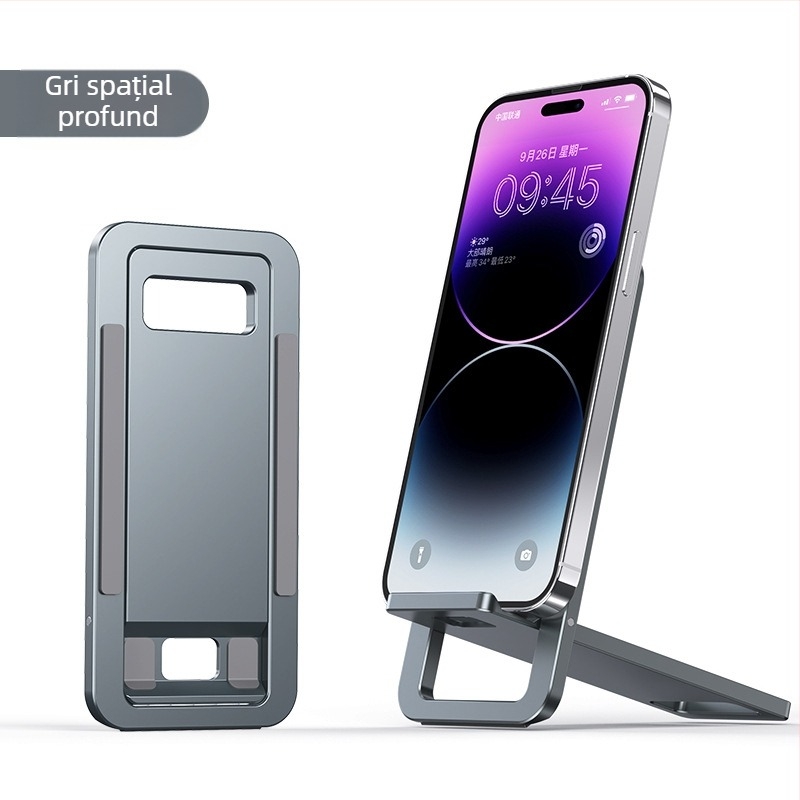 Suport de birou pentru telefon și tabletă, din aliaj de aluminiu, pliabil, portabil, reglaj continuu